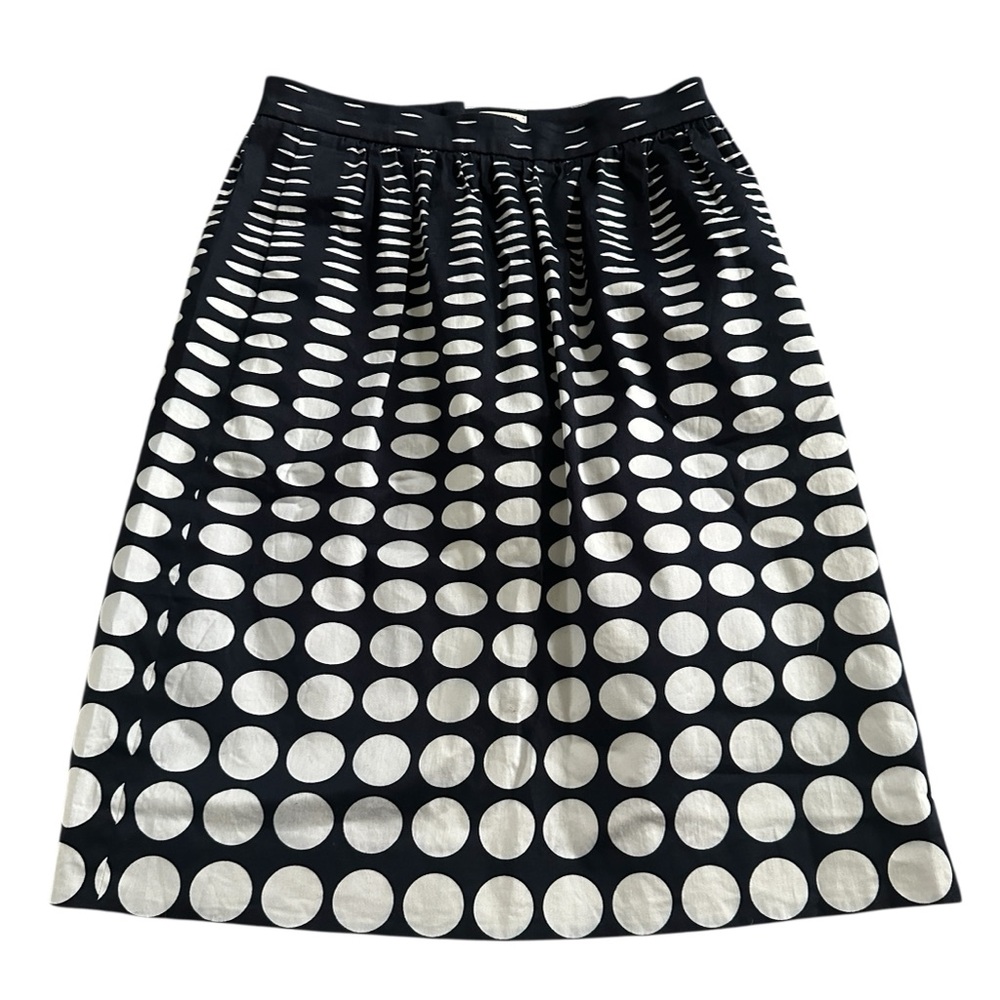 J. Crew Polka Dot A-Line Navy Blue White Skirt‎ Womens Size 0